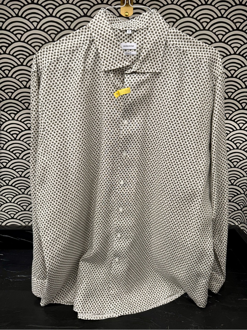 Men's Seidensticker Germany White Dot-Pattern Button-Down Shirt XL / 44 / 17.5